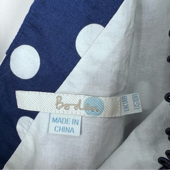 Boden Vibrant Blue Polka Dot Knee Length Dress - Picture 4 of 8